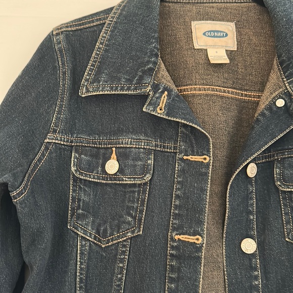 Old Navy jean jacket. Dark wash. - Picture 2 of 5